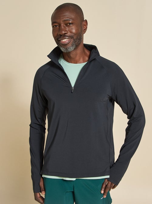 Camiseta deportiva con cuello de cremallera - (ekstract) - Kiabi