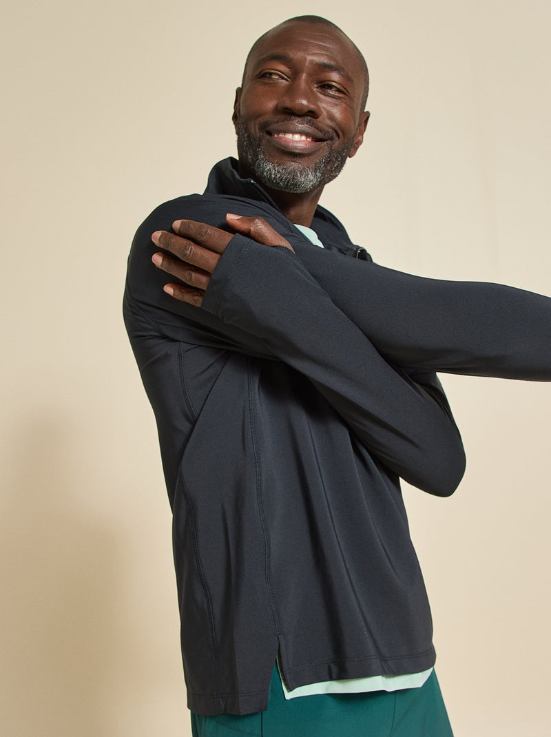 Camiseta deportiva con cuello de cremallera - (ekstract) Negro - Kiabi
