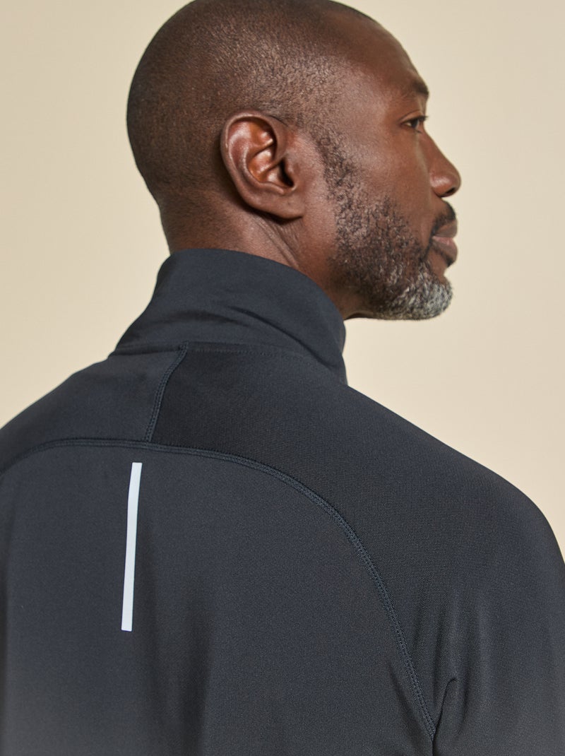 Camiseta deportiva con cuello de cremallera - (ekstract) Negro - Kiabi