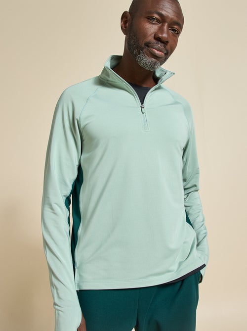 Camiseta deportiva con cuello de cremallera - (ekstract) - Kiabi