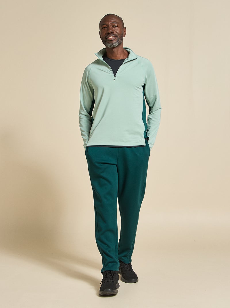Camiseta deportiva con cuello de cremallera - (ekstract) Verde - Kiabi