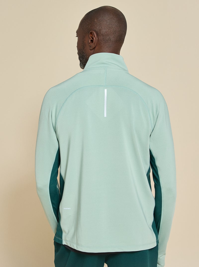 Camiseta deportiva con cuello de cremallera - (ekstract) Verde - Kiabi