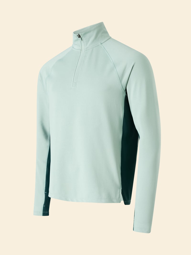 Camiseta deportiva con cuello de cremallera - (ekstract) Verde - Kiabi