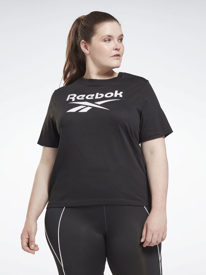 Camiseta deportiva con cuello redondo 'Reebok' NEGRO - Kiabi