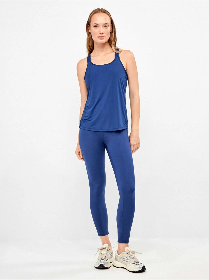 Camiseta deportiva con espalda mariposa de secado rápido Azul marino - Kiabi