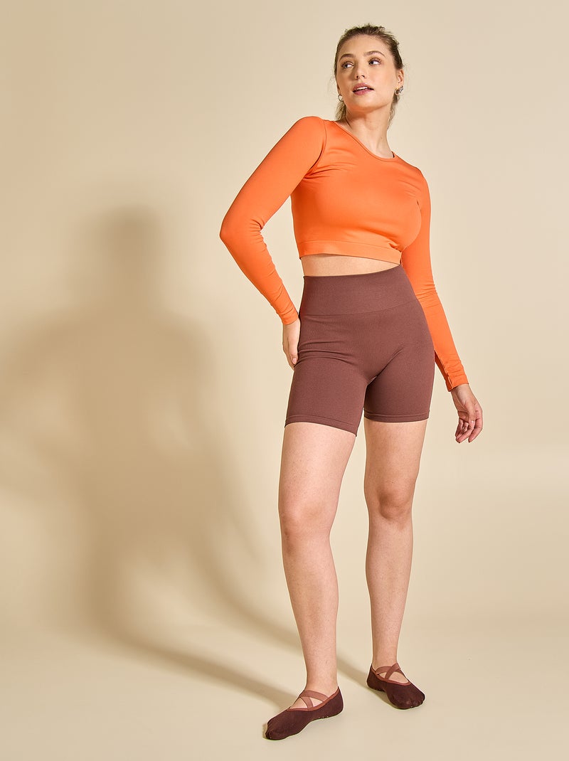 Camiseta deportiva de mangas largas - (ekstract) Naranja - Kiabi