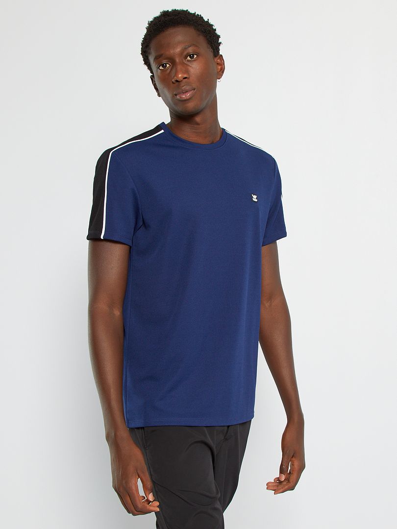 Camiseta deportiva de piqué azul oscuro - Kiabi