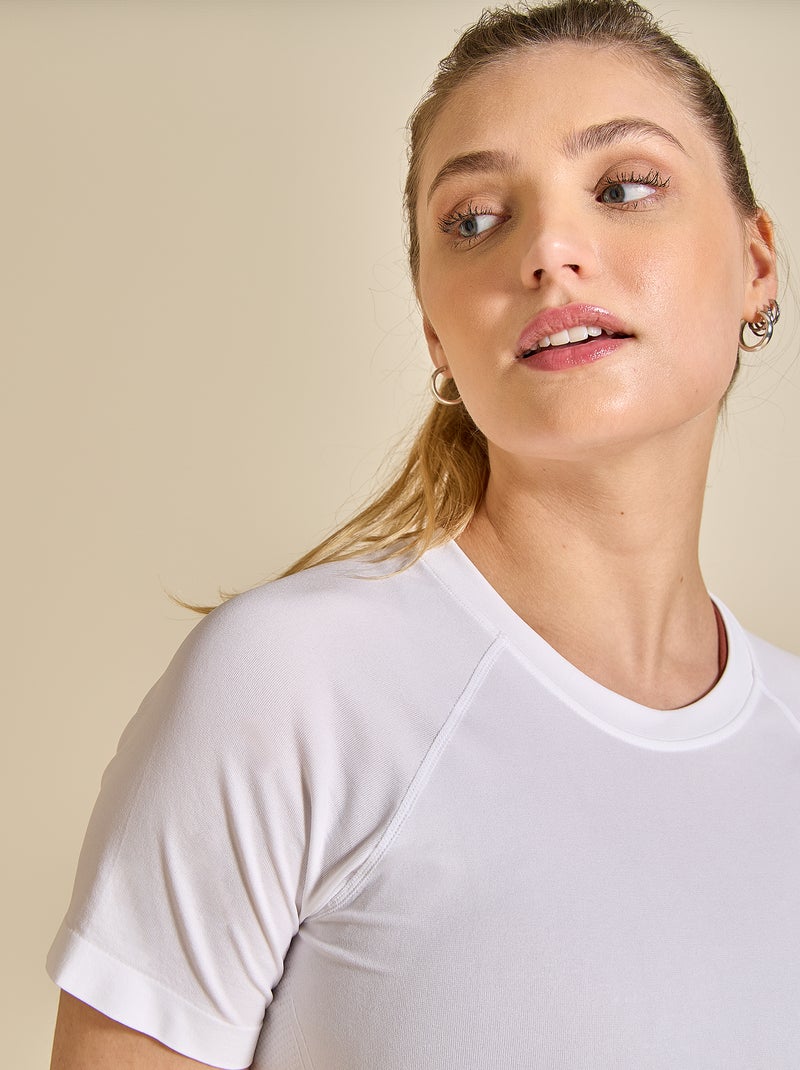 Camiseta deportiva efecto segunda piel - (ekstract) Blanco - Kiabi