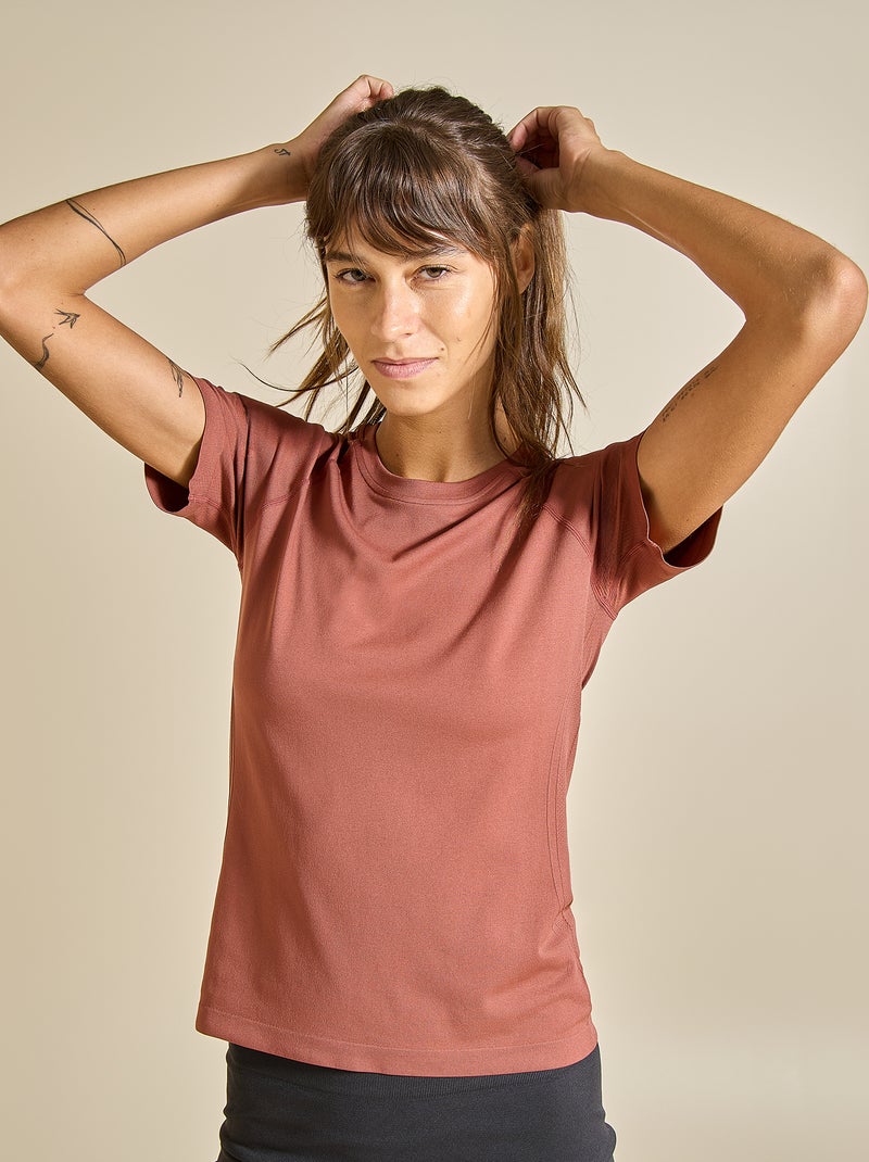 Camiseta deportiva efecto segunda piel - (ekstract) Marron - Kiabi