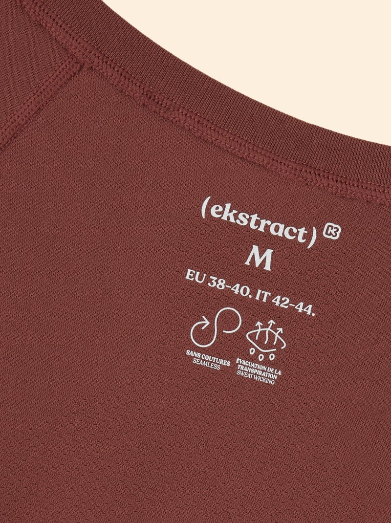 Camiseta deportiva efecto segunda piel - (ekstract) Marron - Kiabi