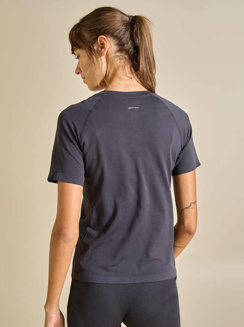 Camiseta deportiva efecto segunda piel - (ekstract) Negro - Kiabi