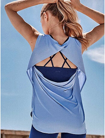 Camiseta deportiva espalda abierta de secado rápido