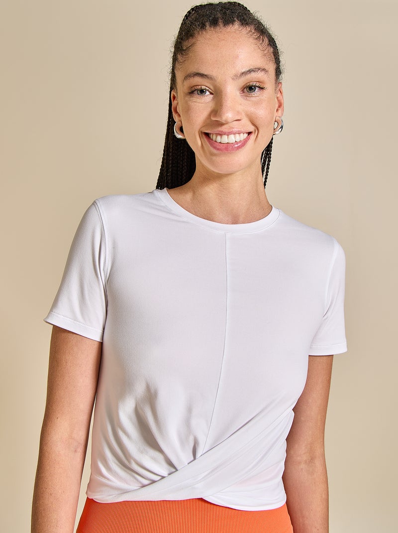 Camiseta deportiva fruncida - (ekstract) Blanco - Kiabi
