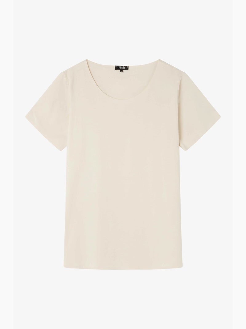Camiseta deportiva manga corta con aperturas laterales Beige - Kiabi