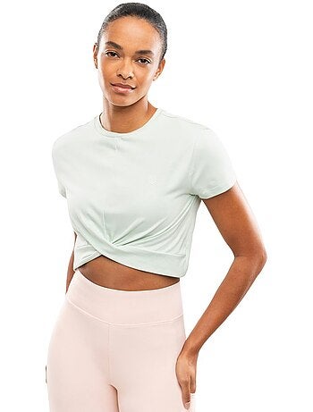 Camiseta deportiva manga corta nudo mujer fitness mujer space