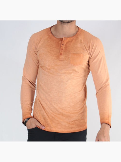Camiseta descolorida de manga larga - Kiabi