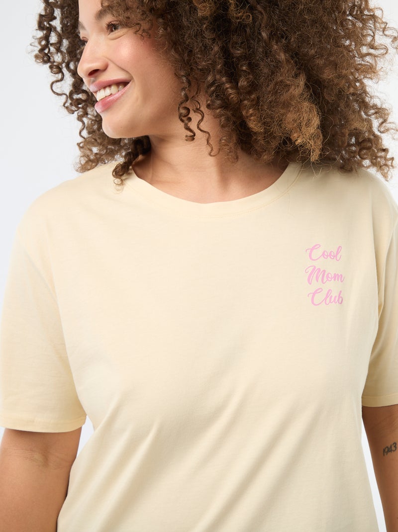 Camiseta 'Día de la Madre' estampada manga corta Amarillo - Kiabi