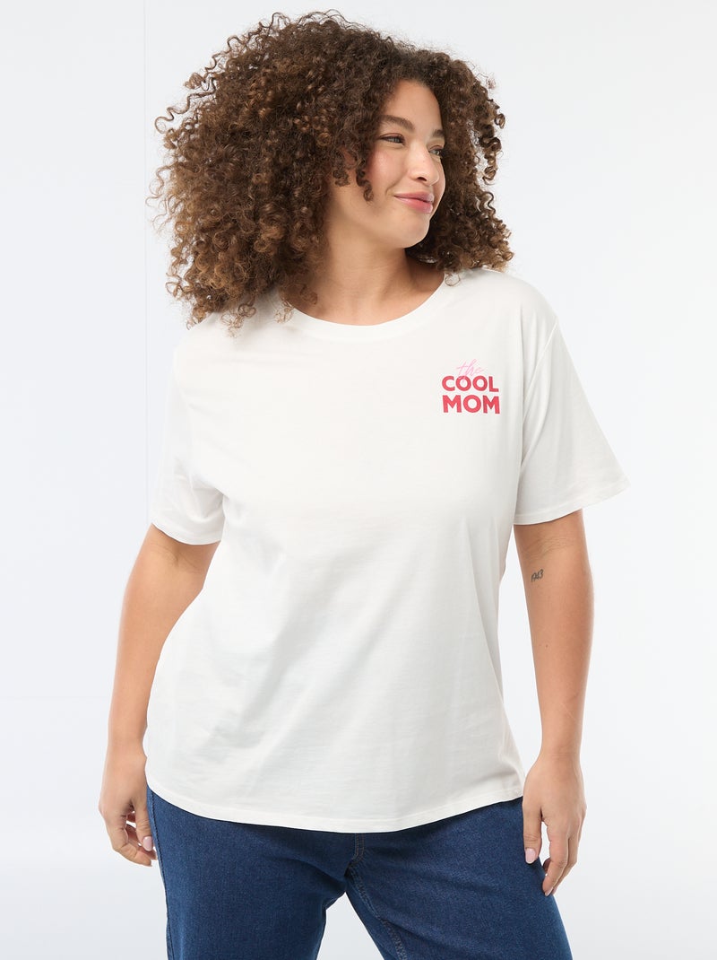 Camiseta 'Día de la Madre' estampada manga corta Blanco - Kiabi