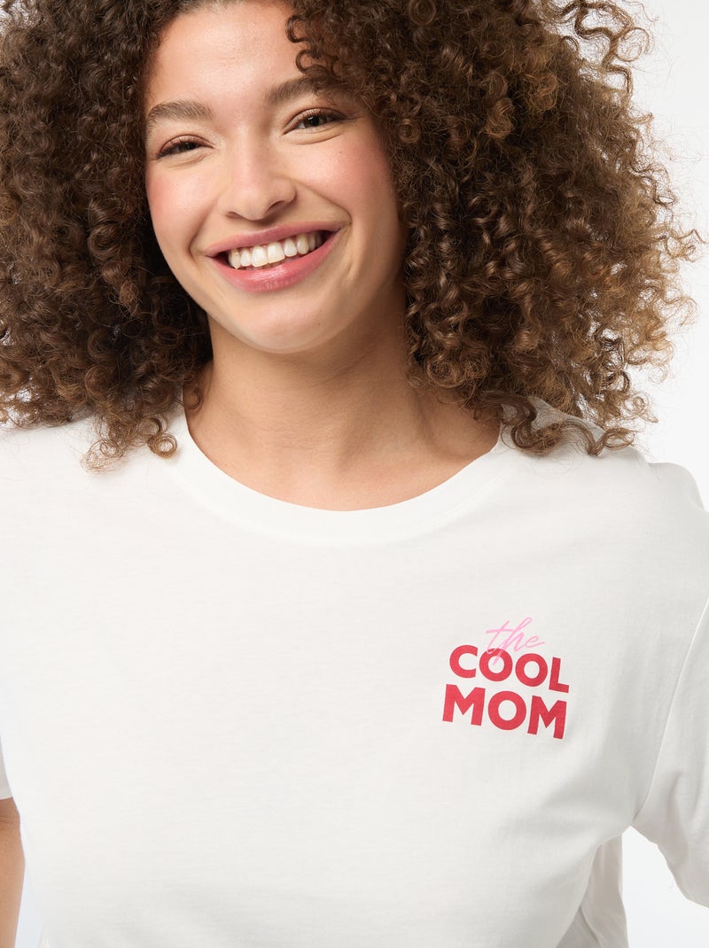 Camiseta 'Día de la Madre' estampada manga corta Blanco - Kiabi