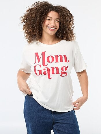 Camiseta 'Día de la Madre' estampada manga corta