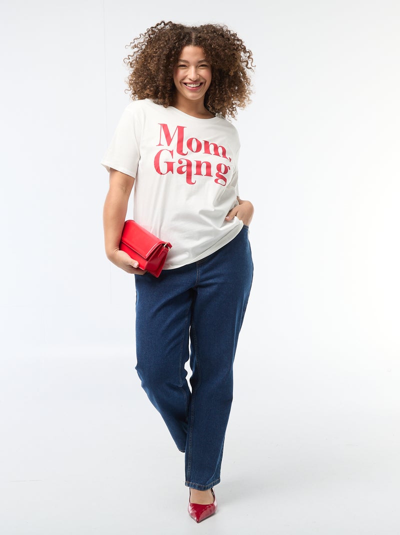 Camiseta 'Día de la Madre' estampada manga corta Blanco - Kiabi
