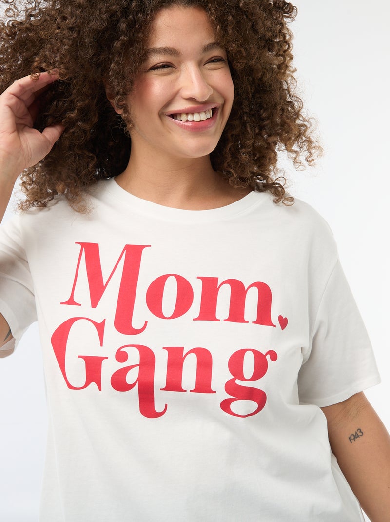 Camiseta 'Día de la Madre' estampada manga corta Blanco - Kiabi