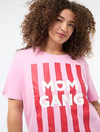 Camiseta 'Día de la Madre' estampada manga corta