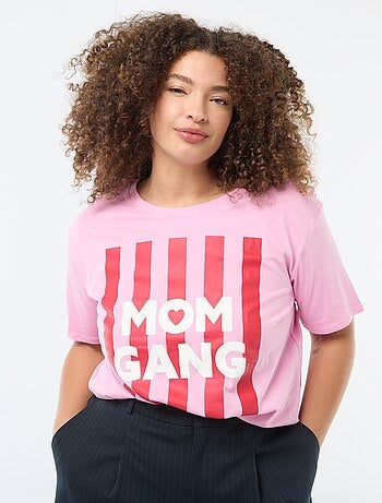 Camiseta 'Día de la Madre' estampada manga corta