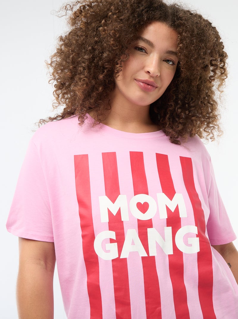 Camiseta 'Día de la Madre' estampada manga corta Rosa - Kiabi