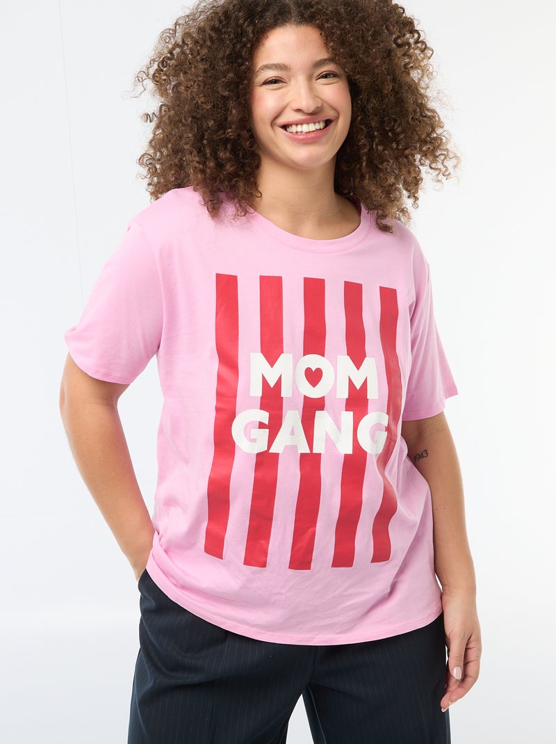 Camiseta 'Día de la Madre' estampada manga corta Rosa - Kiabi