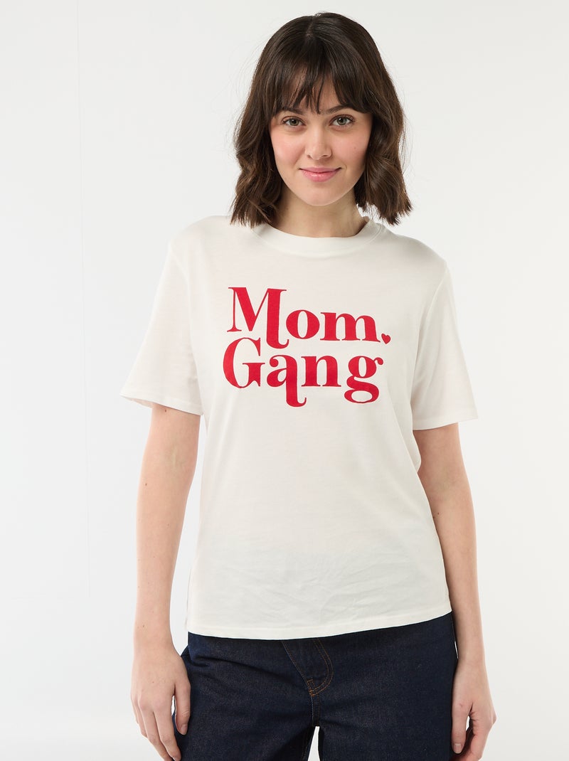 Camiseta 'Día de la Madre' manga corta Blanco - Kiabi