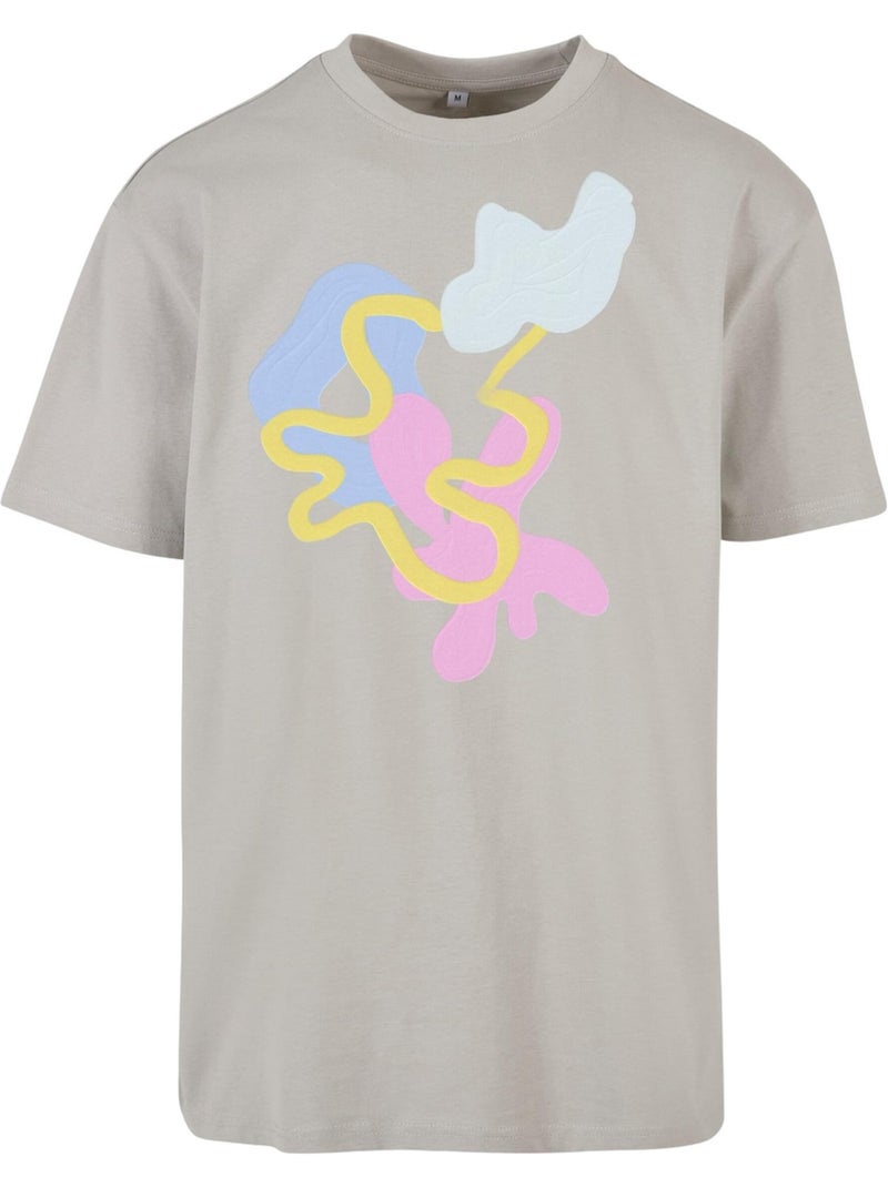 Camiseta diseño abstracto para hombre - mister tee Gris medio - Kiabi