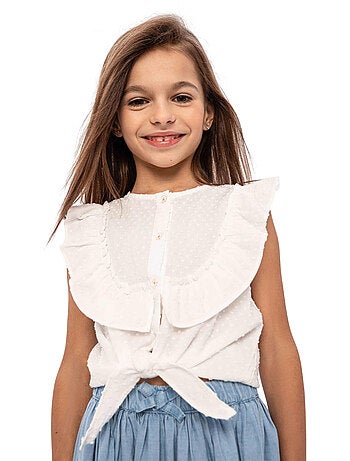 Camiseta diseño atado delantero niñas - minoti