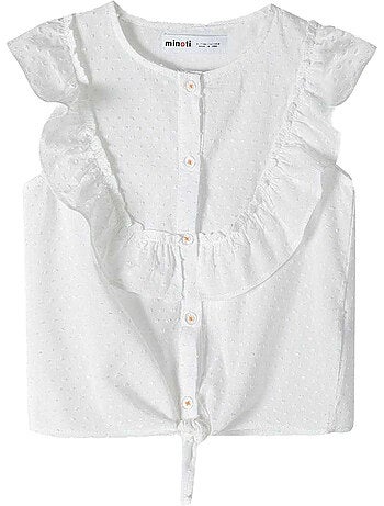 Camiseta diseño atado delantero niñas - minoti