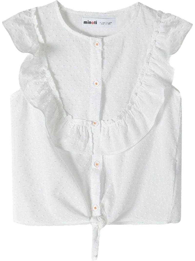 Camiseta diseño atado delantero niñas - minoti Blanco - Kiabi