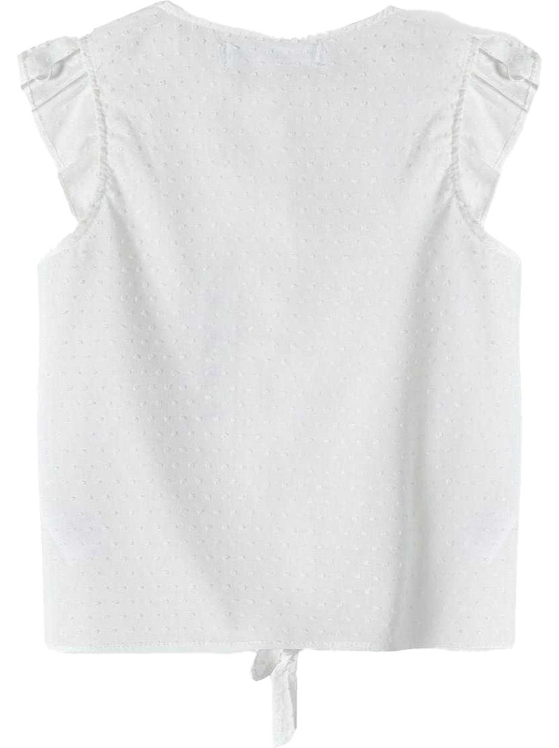 Camiseta diseño atado delantero niñas - minoti Blanco - Kiabi