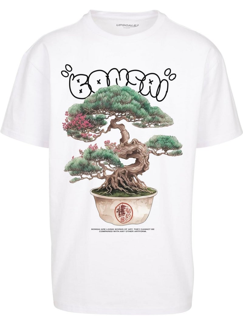 Camiseta diseño bonsái de pesado para hombre - mister tee Blanco - Kiabi