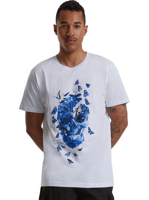 Camiseta diseño calavera de mariposa para hombre - mister tee - Kiabi