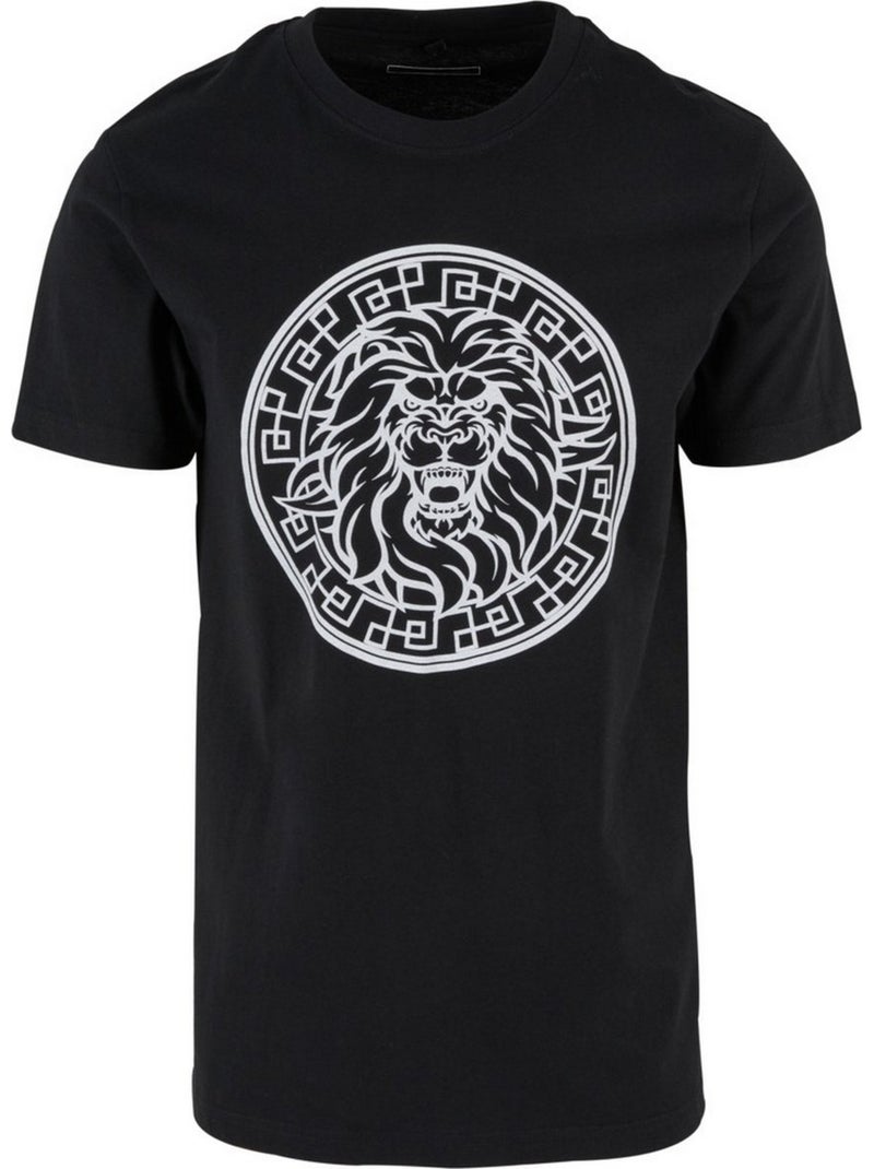 Camiseta diseño cara de león para hombre - mister tee Negro - Kiabi