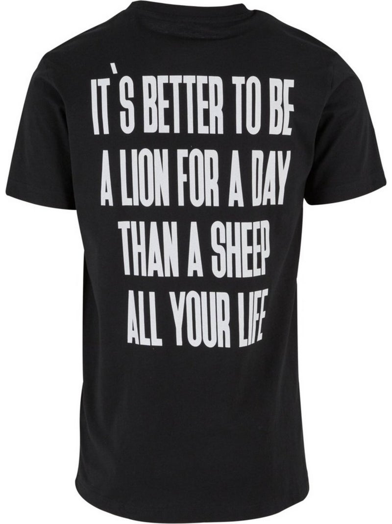 Camiseta diseño cara de león para hombre - mister tee Negro - Kiabi