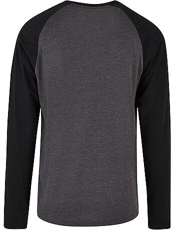 Camiseta diseño contraste manga larga raglán para hombre - build your brand