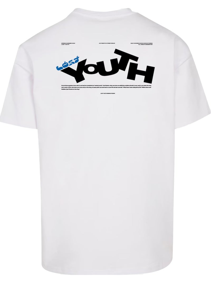 Camiseta diseño estampado en espalda para hombre - lost youth Blanco - Kiabi