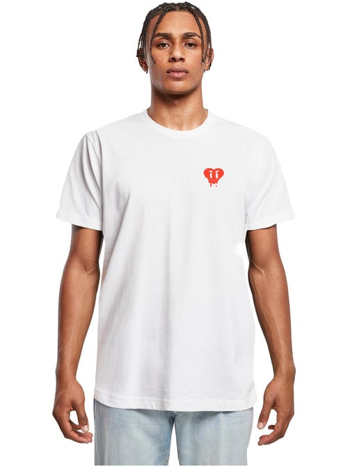 Camiseta diseño goteo de corazones para hombre - mister tee - Kiabi