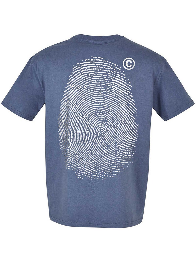 Camiseta diseño impresión de dedo para hombre - mister tee Azul turquesa - Kiabi