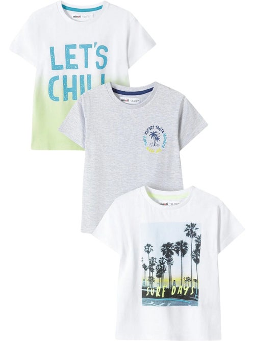 Camiseta diseño impreso de manga corta niños - pack de 3 - minoti - Kiabi Camiseta diseño impreso de manga corta niños - pack de 3 - minoti - Kiabi