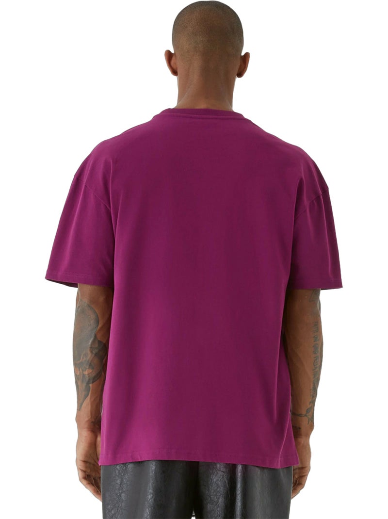 Camiseta diseño lisos para hombre - 9n1m sense Violeta berenjena - Kiabi