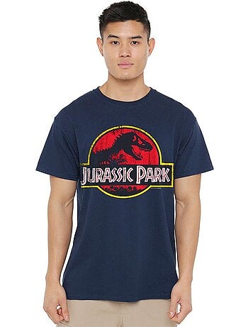 Camiseta diseño logo envejecido de algodón ringspun para adultos unisex - jurassic park