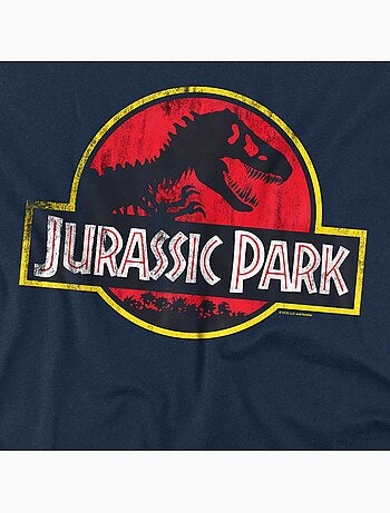 Camiseta diseño logo envejecido de algodón ringspun para adultos unisex - jurassic park