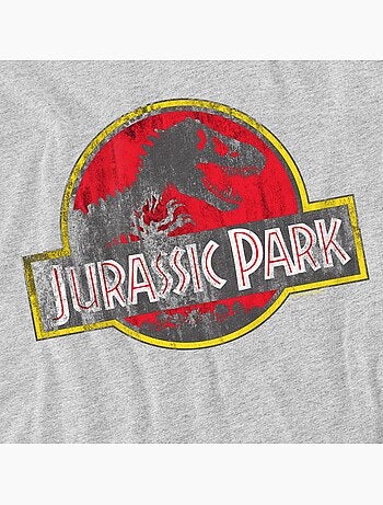 Camiseta diseño logo envejecido de algodón ringspun para adultos unisex - jurassic park