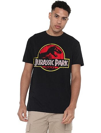 Camiseta diseño logo envejecido de algodón ringspun para adultos unisex - jurassic park